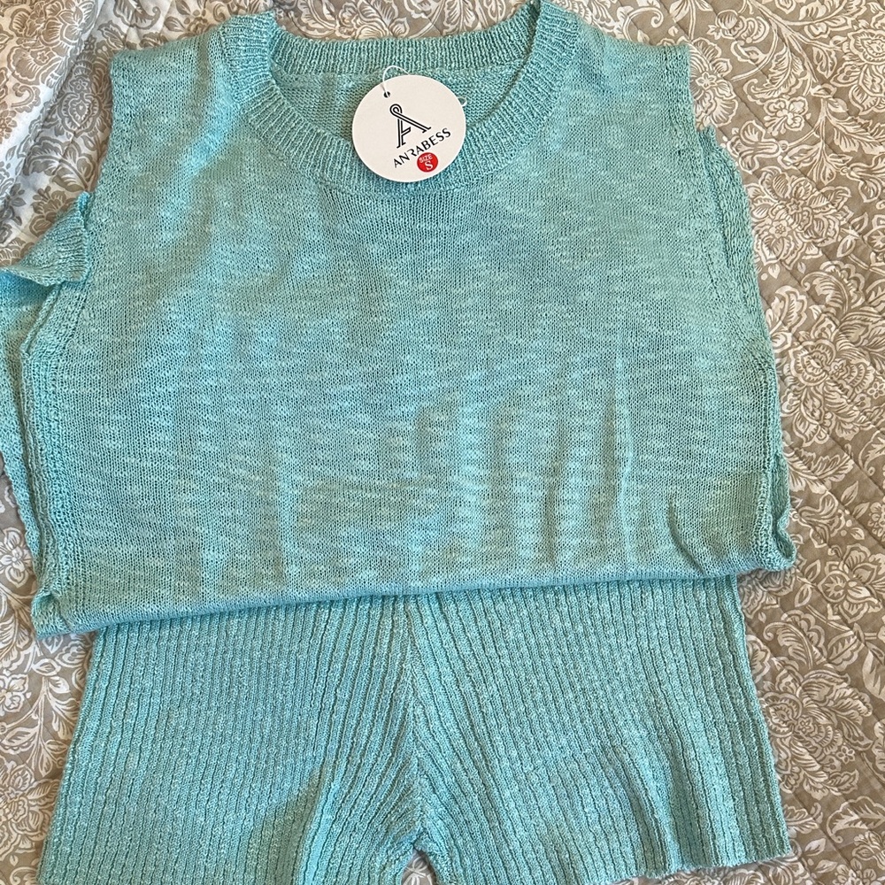 A New Day Women's Aqua Crew Neck Sweater